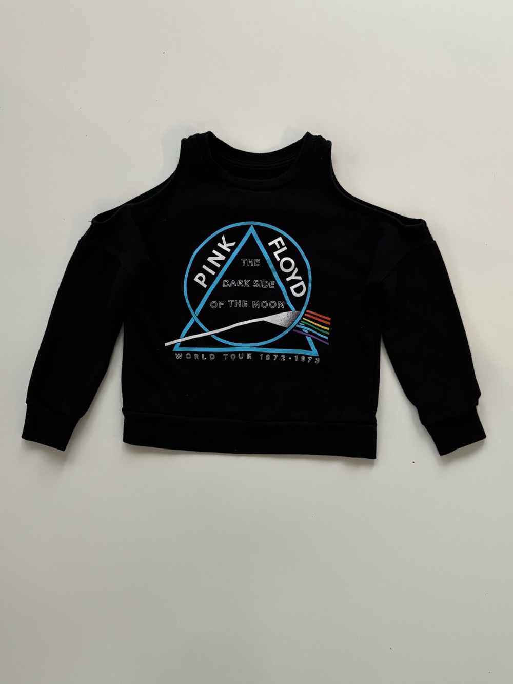 PINK FLOYD Little Girls Open Shoulder Crew neck Long Sleeve Sweatshirt Size 5/6
